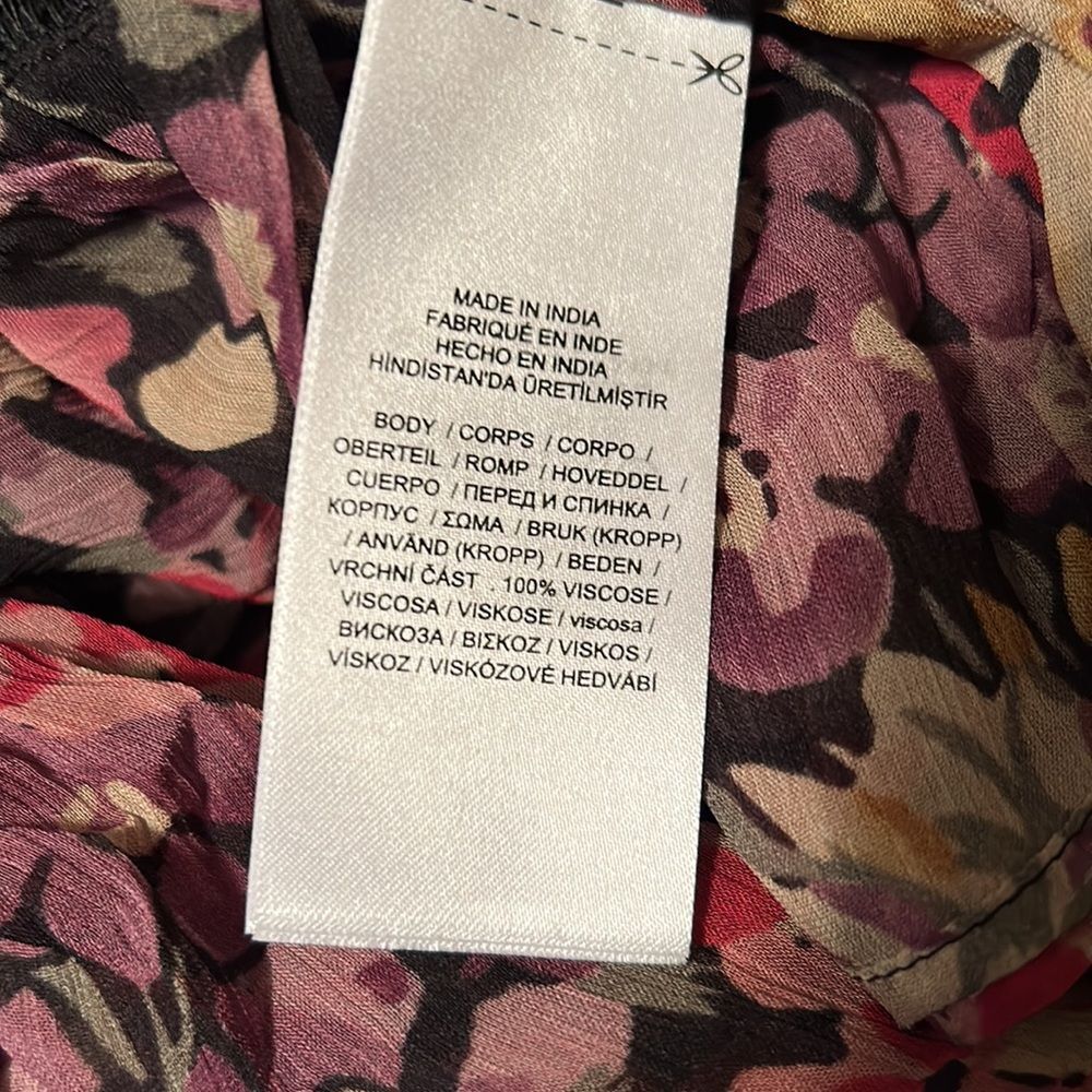 Polo Ralph Lauren- Floral Printed Chiffon Tie-Waisted Blouse - Size M - Picture 4 of 5